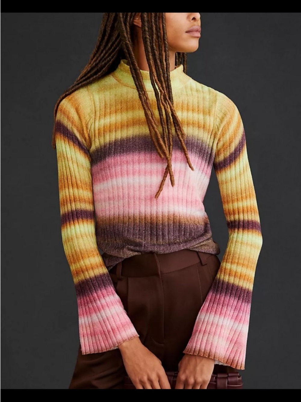Anthropologie Pilcro Velvet Turtleneck Sweater.